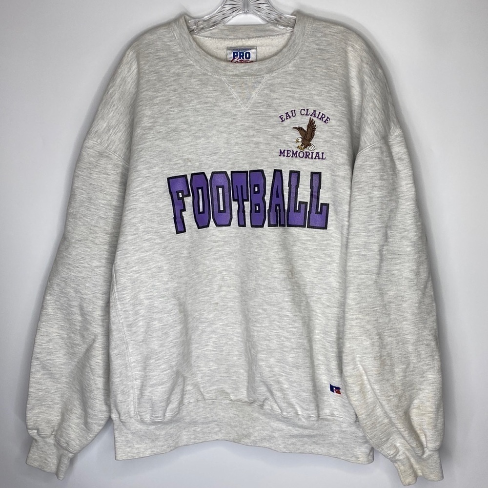 Vintage Russell Athletics Pro Cotton Sweatshirt Eau Claire Memorial Old Abes XXL